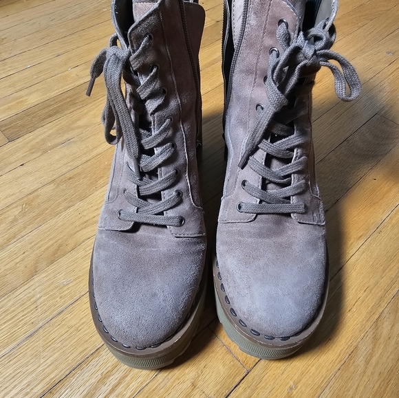 Suede Comabt Boots - Picture 3 of 12